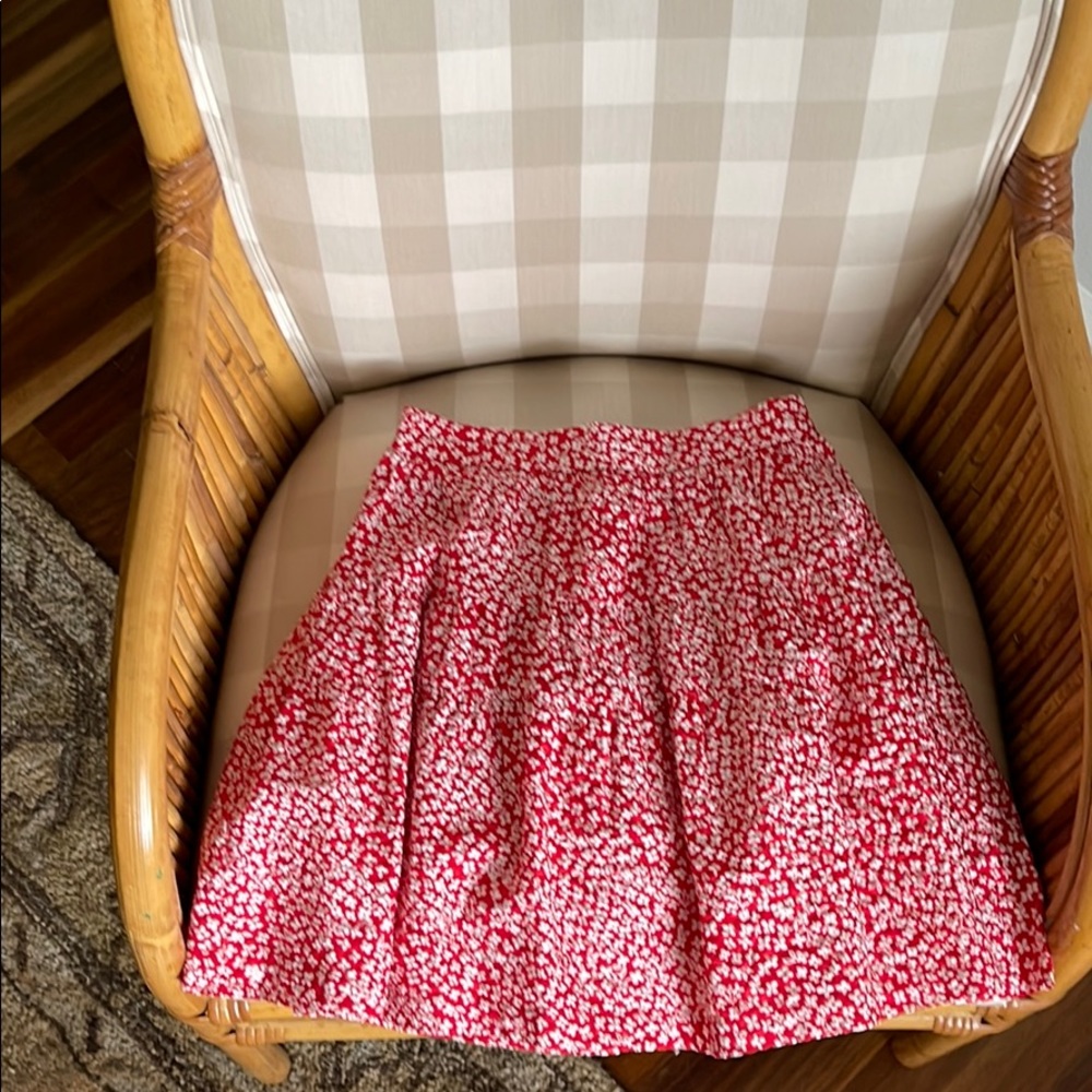 Zara red floral skirt new